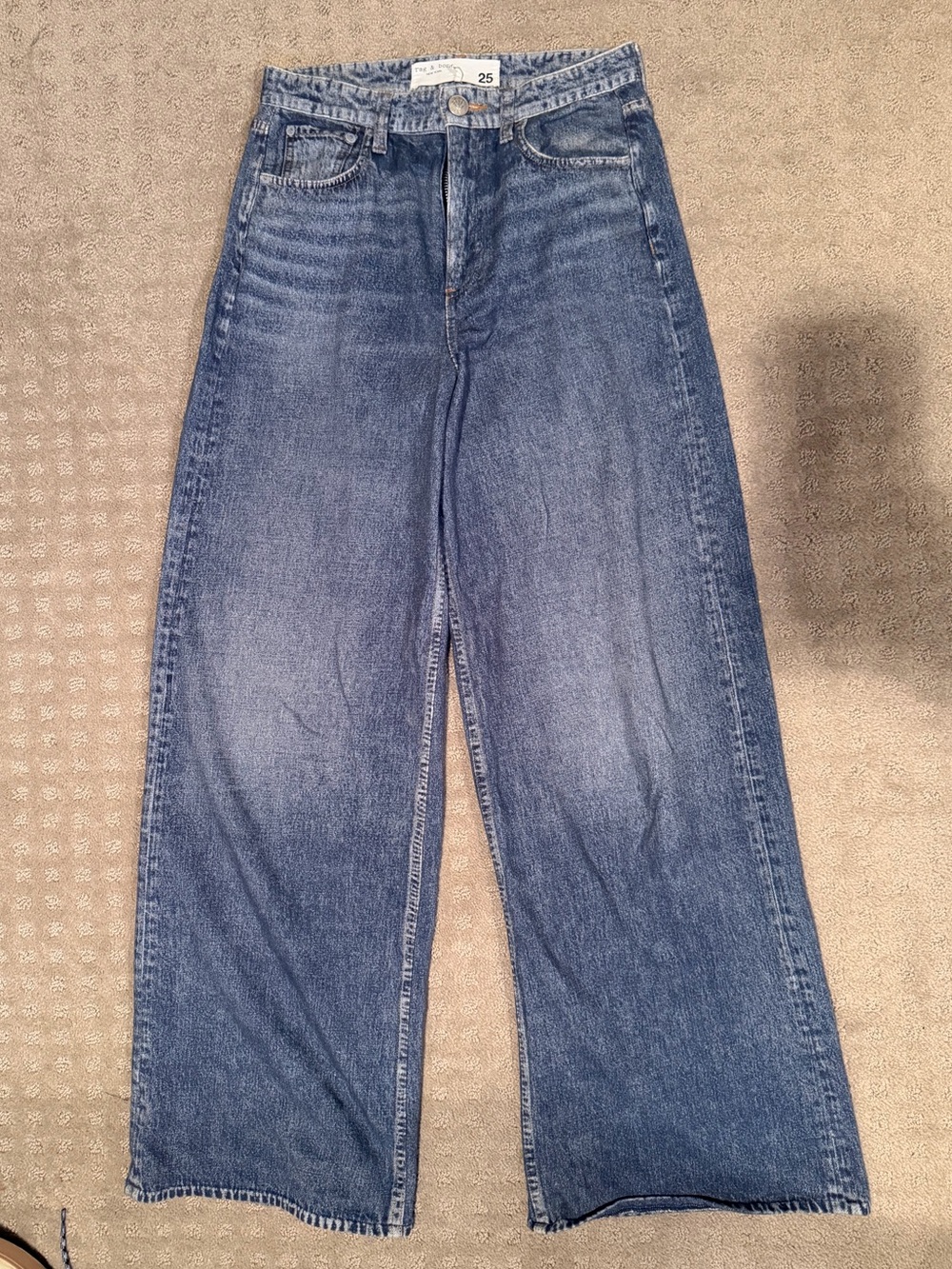 Rag & Bone Miramar Sofie Cotton-Terry Wide-Leg Jeans - Picture 6 of 8